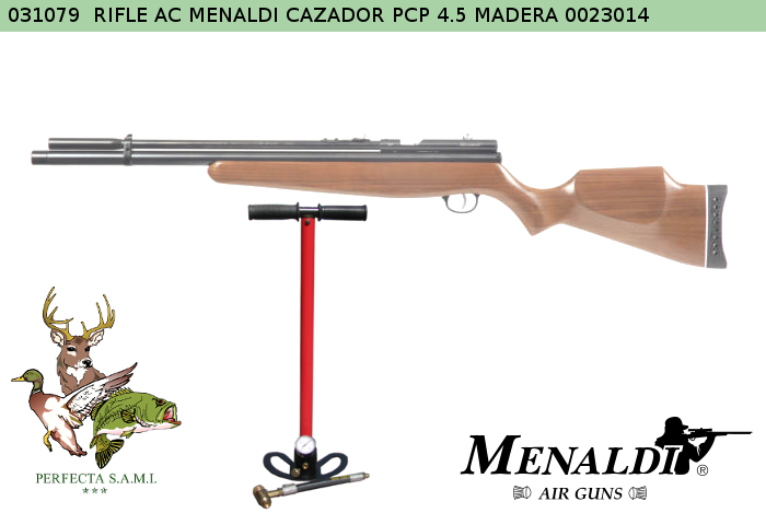 Rifle Aire Comprimido MENALDI Cazador PCP 4.5mm MADERA 0023014 - Código 031079
