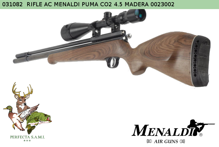 Rifle Aire Comprimido MENALDI Puma CO2 4.5mm Madera 0023002 - Código 031082