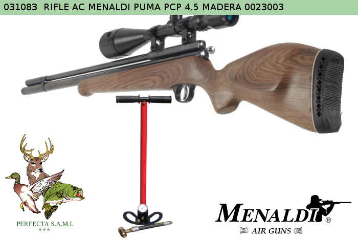 Rifle Aire Comprimido MENALDI Puma PCP 4.5mm Madera 0023003 - Código 031083