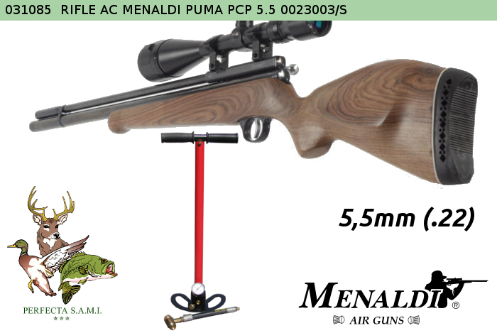 Rifle Aire Comprimido MENALDI Puma PCP 5.5mm Madera 0023003/S - Código 031085